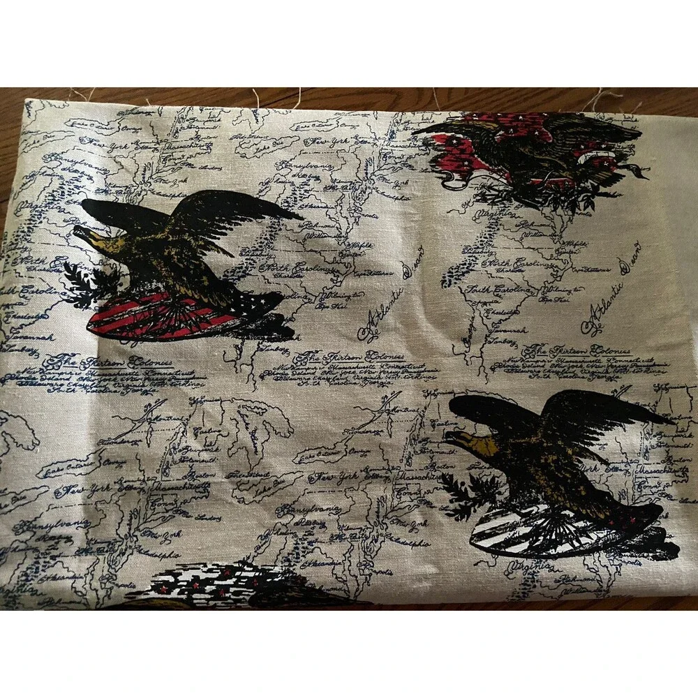 Carnegie Fabrics Hand Printed Age Of Man American Revolution Semiquincentennial